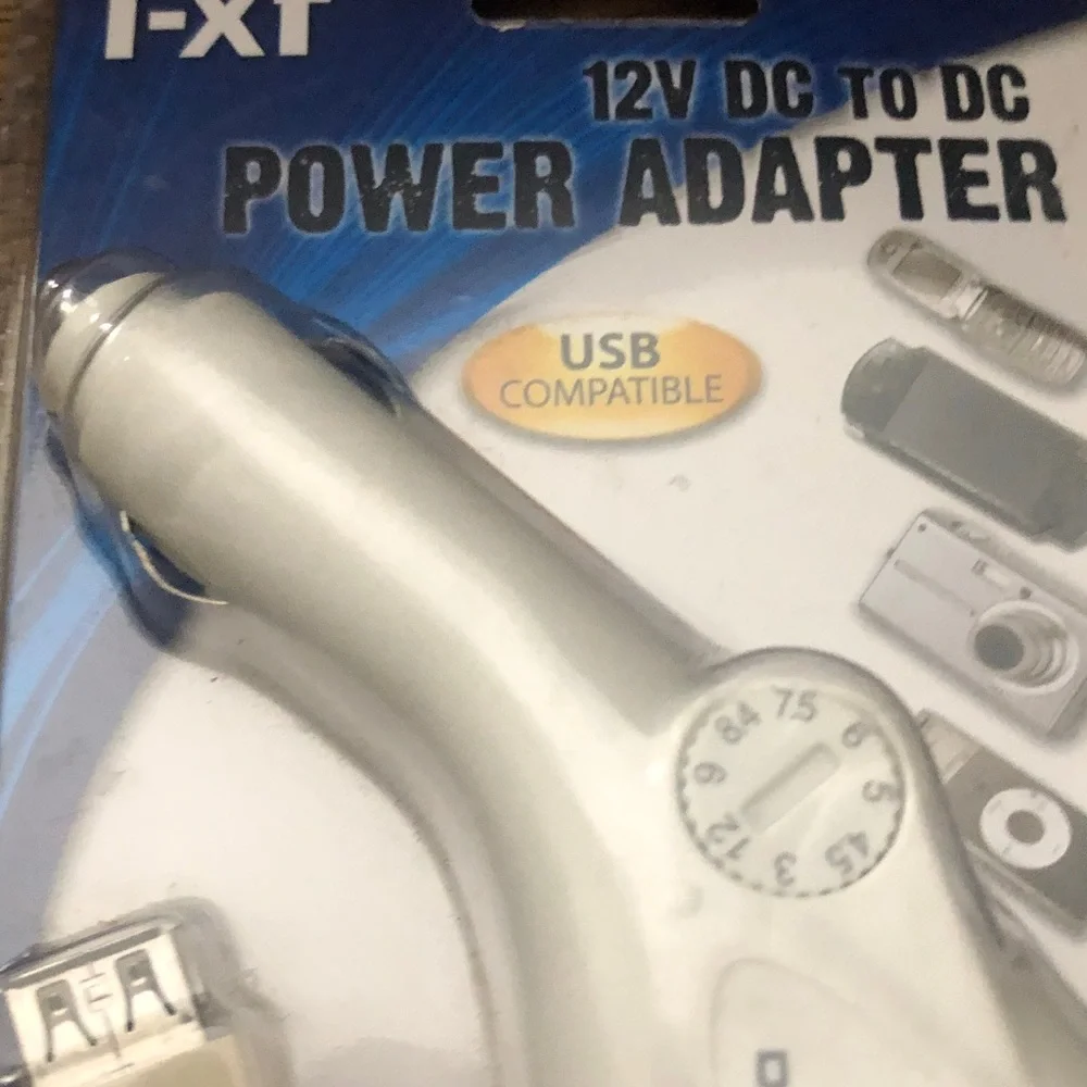 White 12V DC to DC Power Adapter - Car USB Compatible